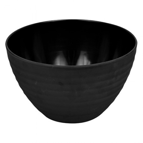 Black Melamine Ripple Large Pot 250x250x150mm 4.5 liter TB1555